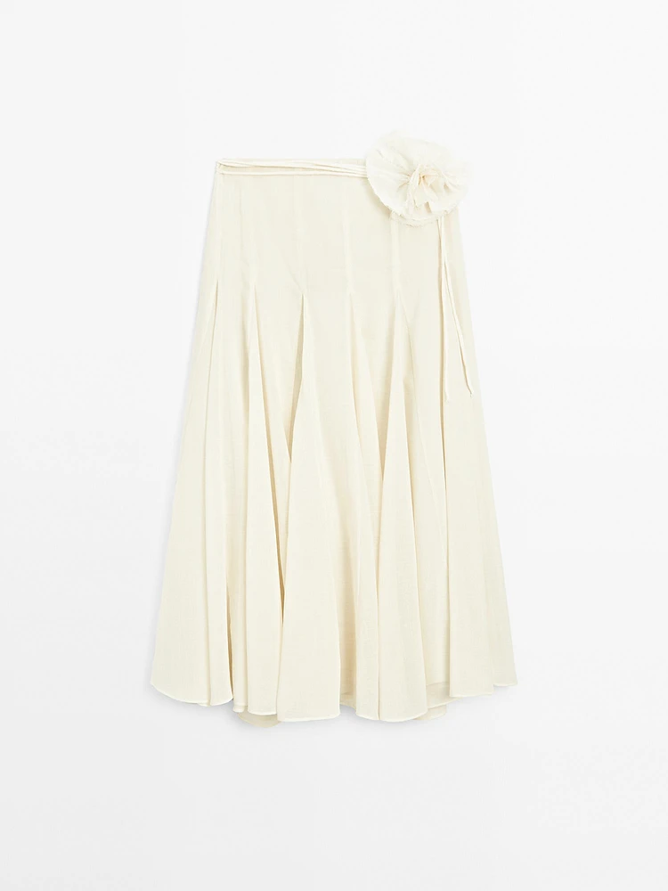 Wool blend flared midi skirt - Studio