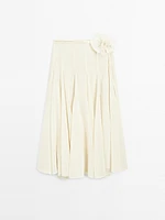 Wool blend flared midi skirt - Studio