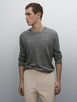 100% linen mouliné knit sweater