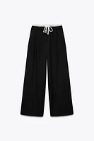 DOUBLE WAIST WIDE LEG PANTS