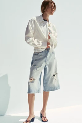 BERMUDA JORTS EN JEAN DÉCHIRÉ TAILLE NORMALE