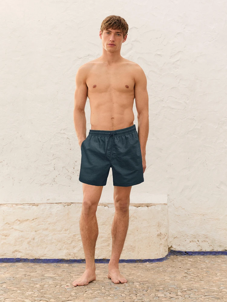Regular fit micro-print swimming trunks