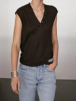 Top en maille fine 100 % lin