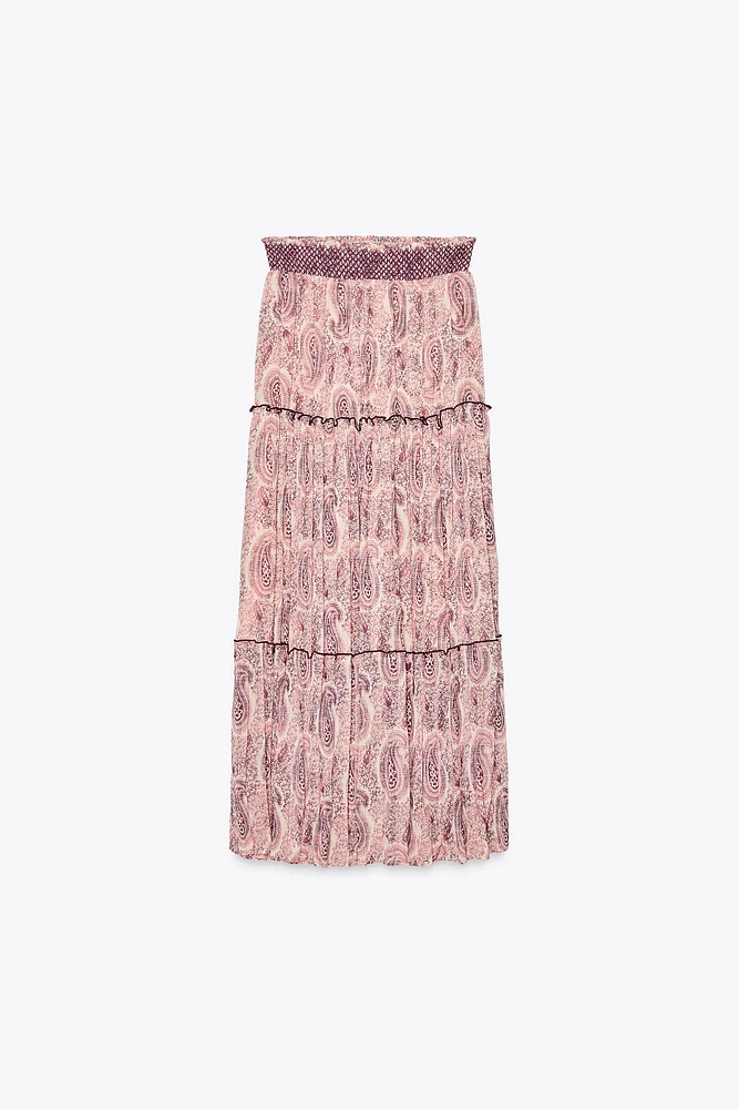 PRINTED MIDI SKIRT