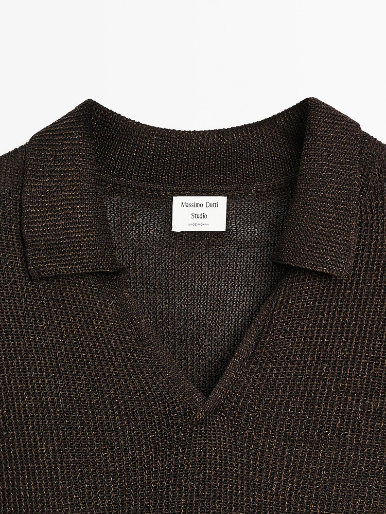 Polo en maille à manches courtes