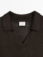Polo en maille à manches courtes