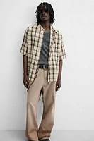 CHEMISE À CARREAUX TEXTURÉE