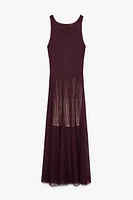 ROBE LONGUE EN MAILLE CÔTELÉE