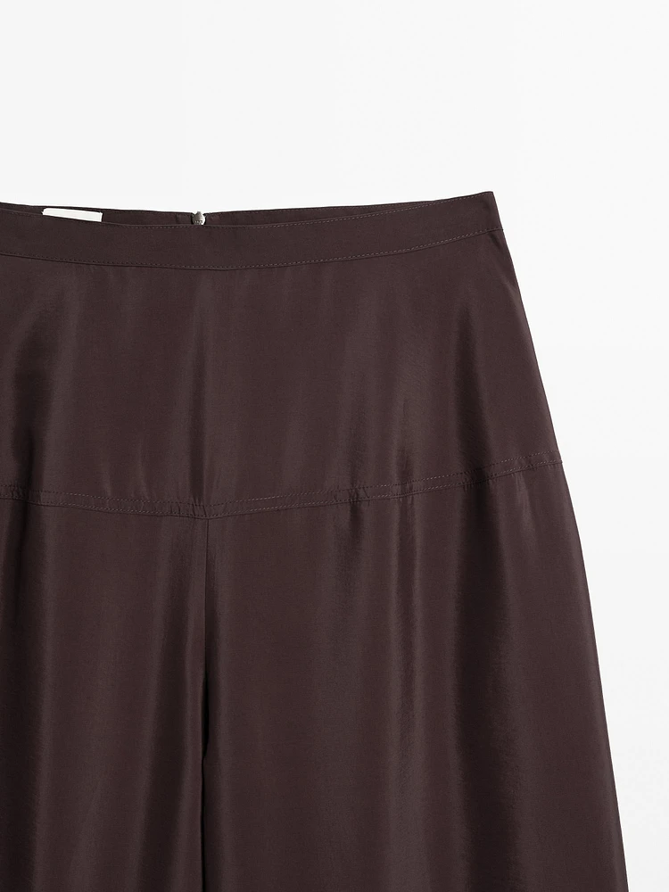 Flowing satin corset belt trousers - Limited Edition