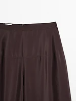 Flowing satin corset belt trousers - Limited Edition