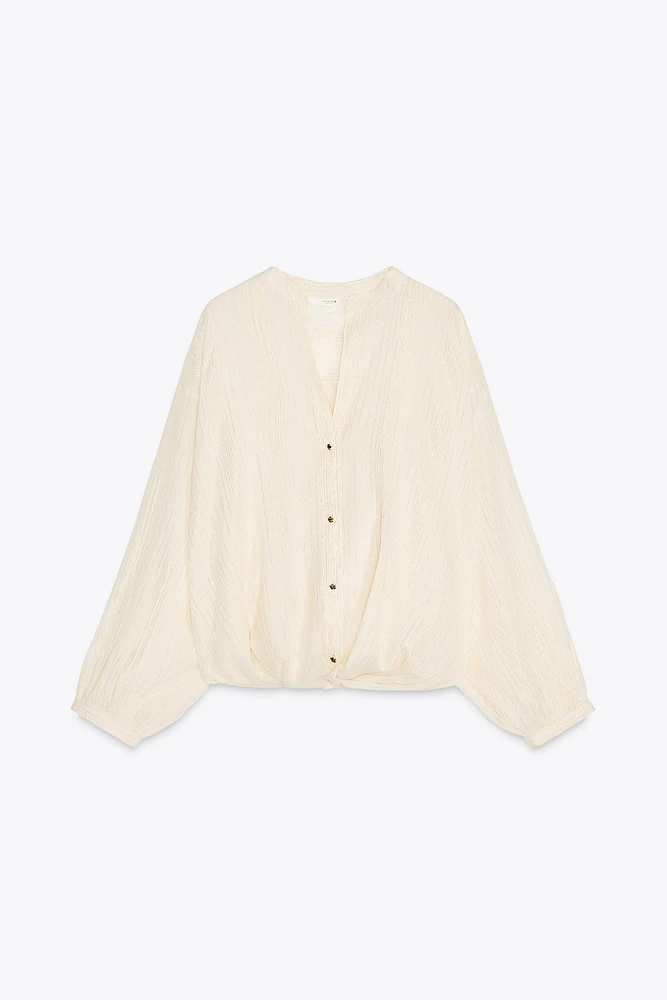 METALLIC THREAD KNOT BLOUSE