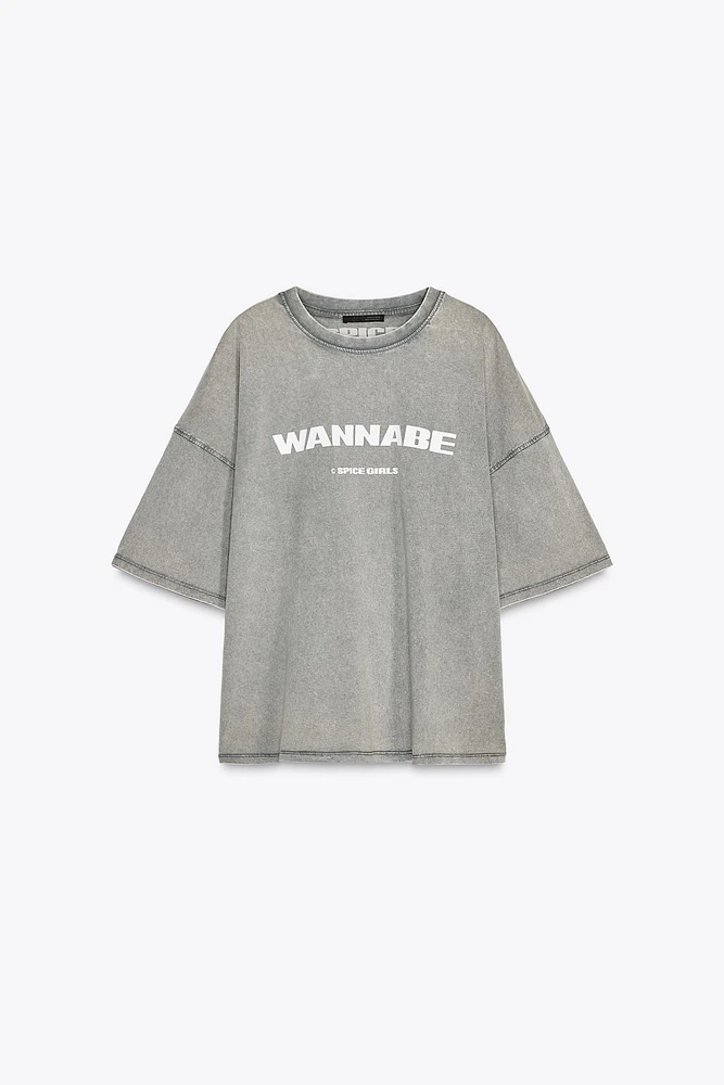 WASHED EFFECT PRINT T-SHIRT ©SPICE GIRLS