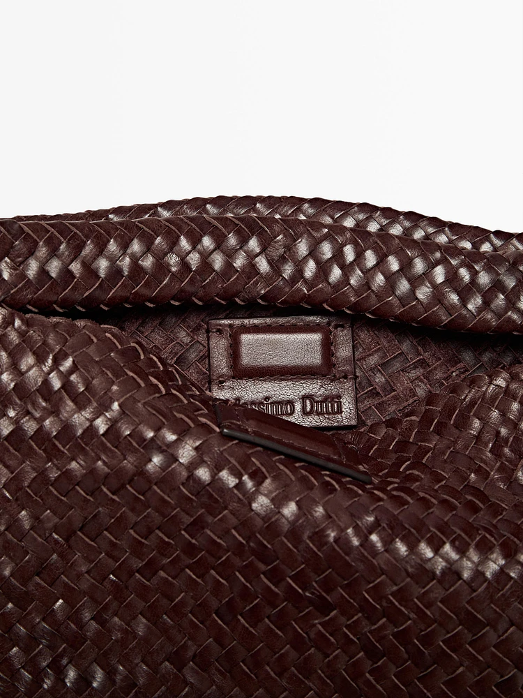 Mini-sac en cuir nappa tressé