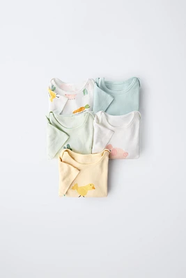 FIVE-PACK FARM BODYSUITS