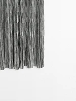 Long knit skirt with striped detail