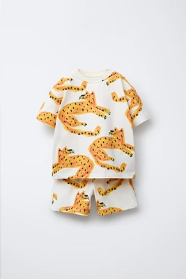 ENSEMBLE DE JOGGING T-SHIRT ET BERMUDA TIGRES