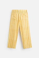 PANTALON RAYÉ VISCOSE ET LIN