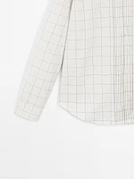 Check shirt with pintucks