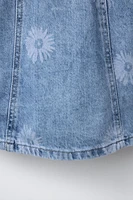 FLORAL PRINT DENIM TOP