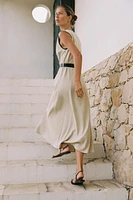 ROBE MIDI EN LIN AVEC CEINTURE