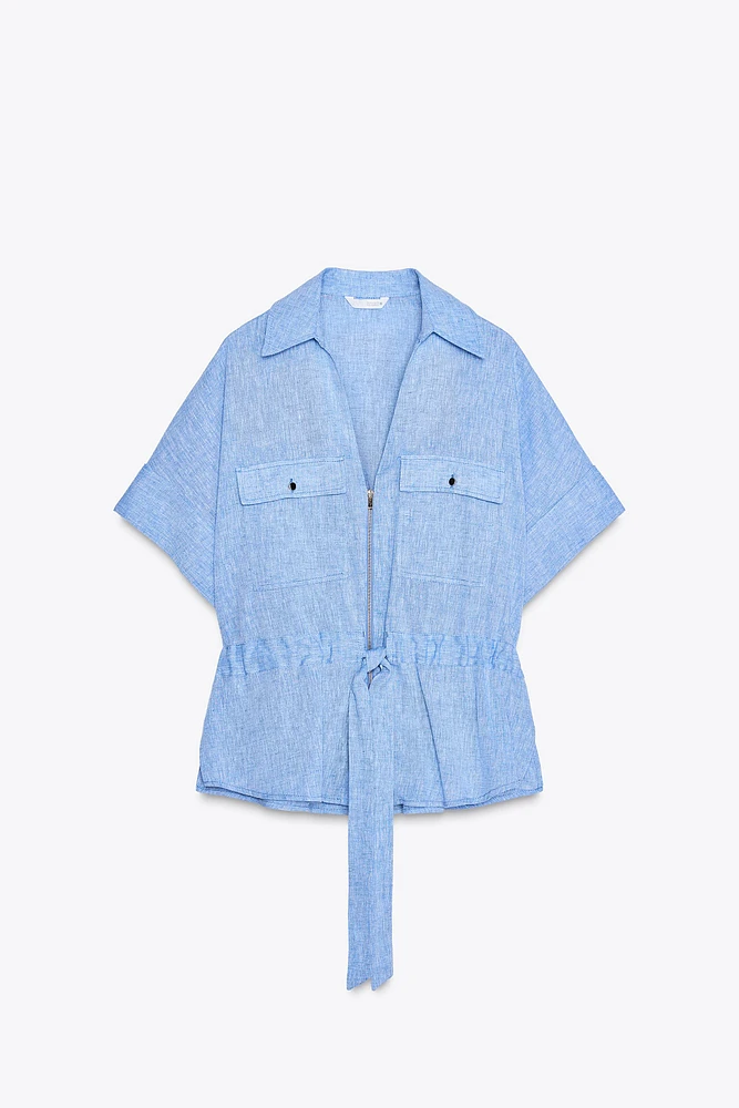 LINEN SAFARI SHIRT