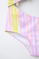 6-14 ANS/ MAILLOT DE BAIN TIE DYE COQUILLAGES CUT OUT