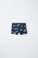 6-14 ANS/ LOT DE CINQ BOXERS IMPRIMÉS