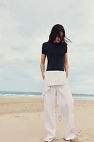 BACK SEAMED T-SHIRT