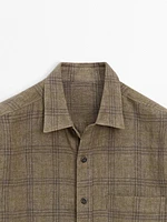 Chemise à carreaux regular fit en lin