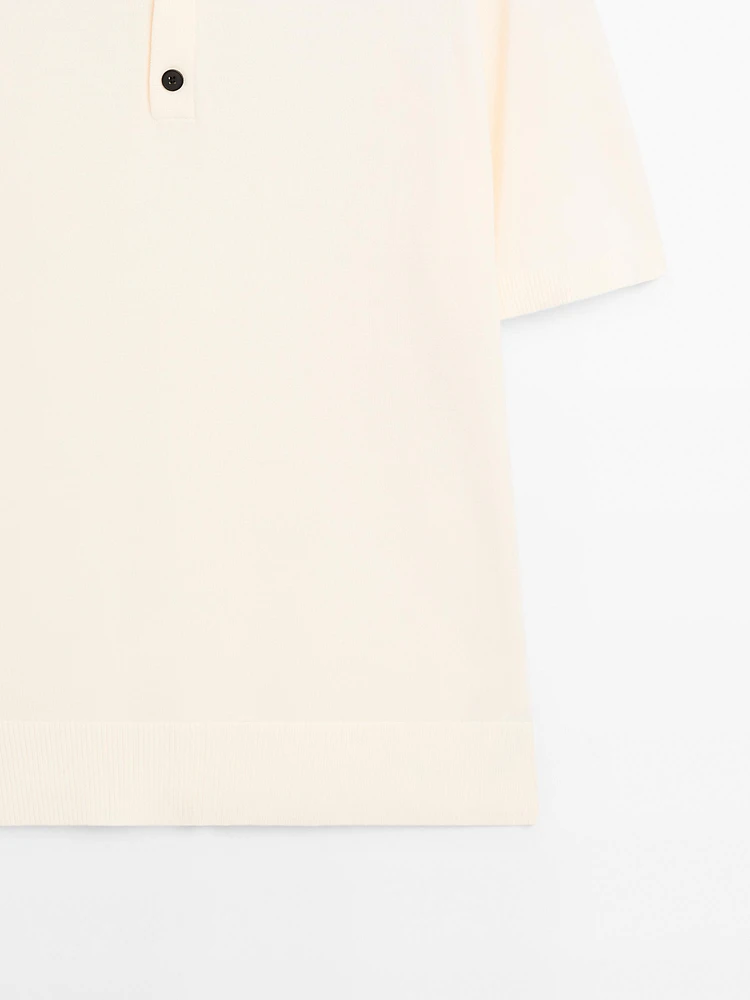 100% cotton regular fit knit polo shirt