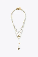 LOT DE 3 COLLIERS PERLES SOLEIL LUNE