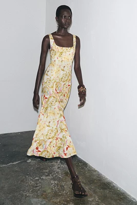 ZW COLLECTION LINEN PRINT DRESS