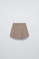 BOX PLEAT KNIT SKIRT