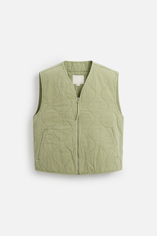 GILET SANS MANCHES MATELASSÉ DÉLAVÉ