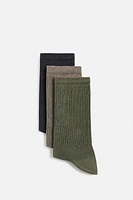 LOT DE 3 PAIRES CHAUSSETTES CÔTELÉES