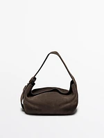 Split suede shoulder bag