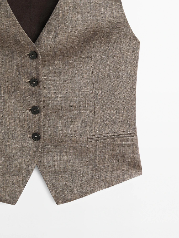 Gilet tailleur 100 % lin