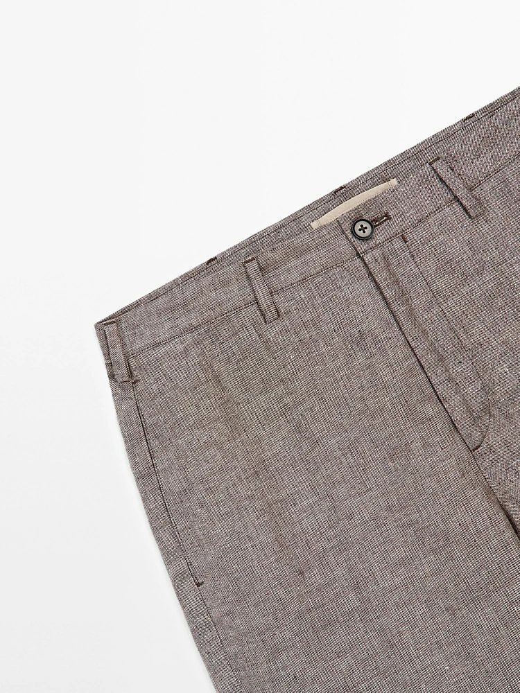 100% linen Bermuda shorts