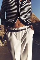 CUFFED BELTED PANTS