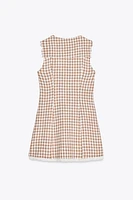 GINGHAM SHORT DRESS WITH PETER PAN COLLAR