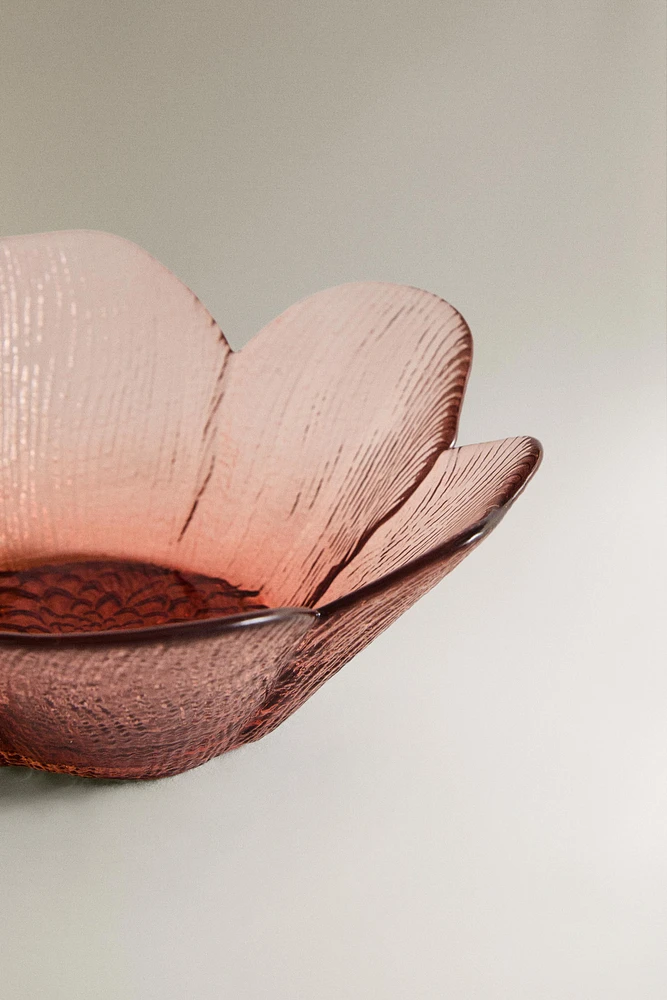 BOL VERRE RECYCLABLE RELIEF FLEUR