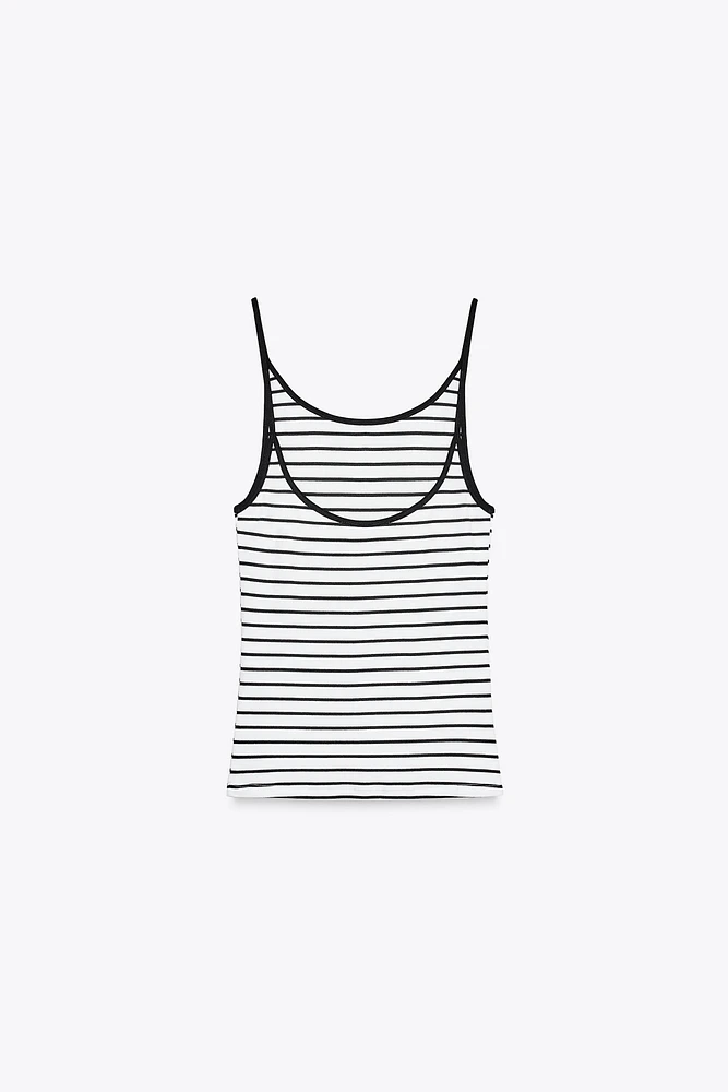 RIBBED STRAPPY TANK TOP