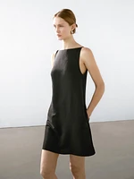 Linen blend mini dress