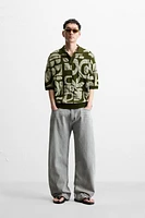 CONTRAST JACQUARD KNIT POLO SHIRT