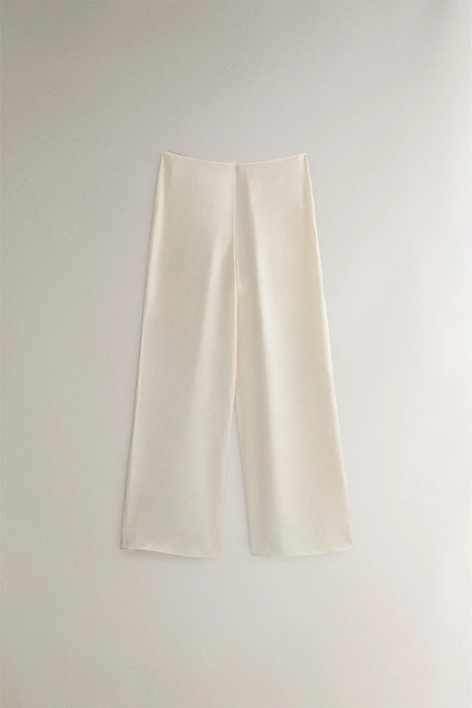 BEIGE SILK PANTS