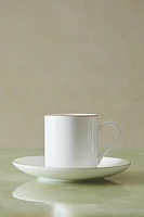 RIMMED BONE CHINA COFFEE CUP AND SAUCER