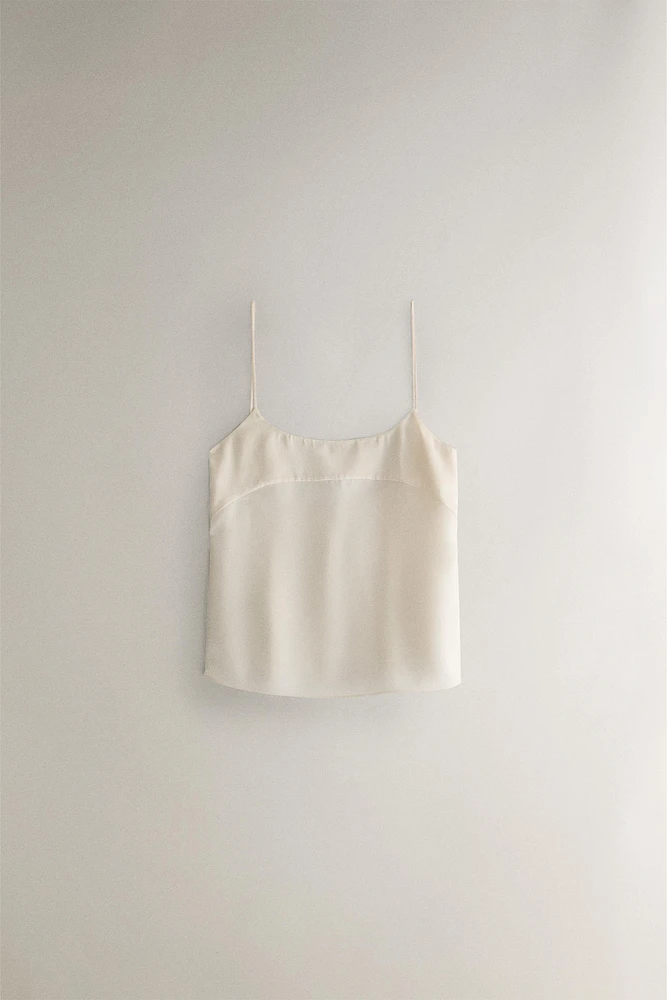 BEIGE SILK TOP