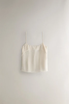 BEIGE SILK TOP