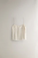BEIGE SILK TOP