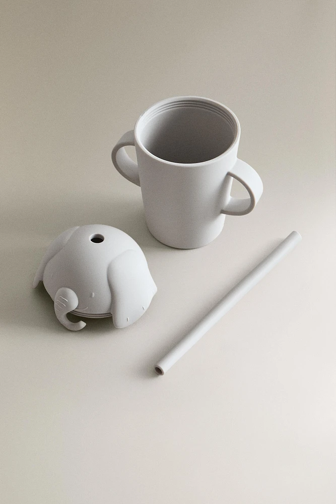 VERRE PAILLE ENFANT ÉLÉPHANT
